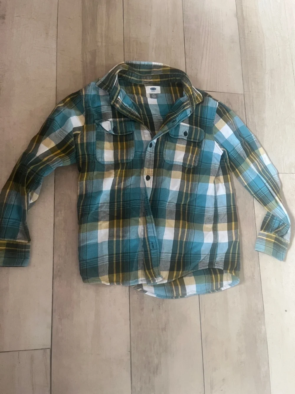 The Children's Place Dark Green Corduroy  carpenter pants with Old Navy plaid - Picture 9 of 11